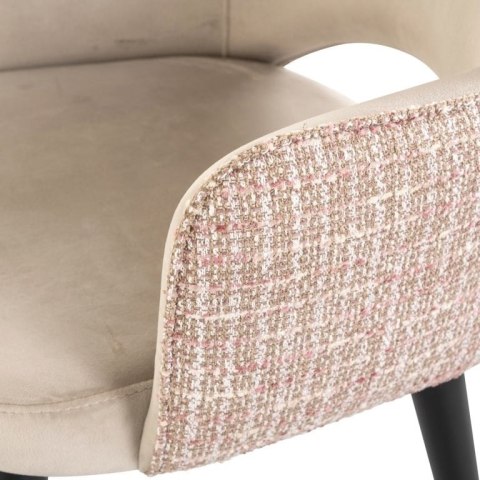 Richmond Interiors RICHMOND krzesło GIOVANNA beżowy welur / trendy róż Richmond Interiors RICHMOND krzesło GIOVANNA beżowy welur / trendy róż