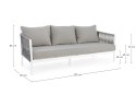 Bizzotto BIZZOTTO sofa 3-osobowa ogrodowa FLORENCIA biała / szara Bizzotto BIZZOTTO sofa 3-osobowa ogrodowa FLORENCIA biała / szara
