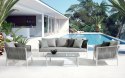 Bizzotto BIZZOTTO sofa 3-osobowa ogrodowa FLORENCIA biała / szara Bizzotto BIZZOTTO sofa 3-osobowa ogrodowa FLORENCIA biała / szara