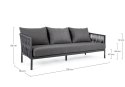 Bizzotto BIZZOTTO sofa 3-osobowa ogrodowa FLORENCIA szara Bizzotto BIZZOTTO sofa 3-osobowa ogrodowa FLORENCIA szara