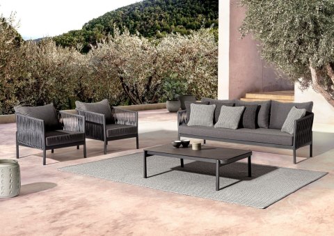 Bizzotto BIZZOTTO sofa 3-osobowa ogrodowa FLORENCIA szara Bizzotto BIZZOTTO sofa 3-osobowa ogrodowa FLORENCIA szara