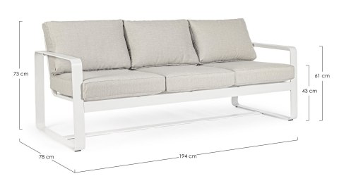 Bizzotto BIZZOTTO sofa 3-osobowa ogrodowa MERRIGAN beżowa Bizzotto BIZZOTTO sofa 3-osobowa ogrodowa MERRIGAN beżowa