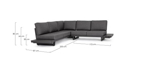 Bizzotto BIZZOTTO sofa ogrodowa INFINITY szara Bizzotto BIZZOTTO sofa ogrodowa INFINITY szara