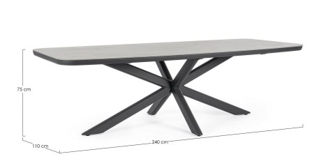 Bizzotto BIZZOTTO stół ogrodowy ISACCO 240x110 antracyt Bizzotto BIZZOTTO stół ogrodowy ISACCO 240x110 antracyt