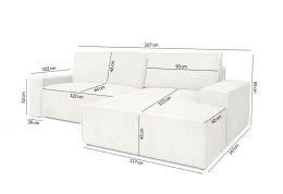 King Home Narożnik PILLOW M prawy z funkcją spania zielony