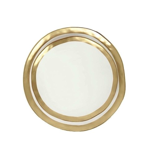 Kare Design KARE komplet 2 talerzy BELL 38 cm biało-złoty Kare Design KARE komplet 2 talerzy BELL 38 cm biało-złoty