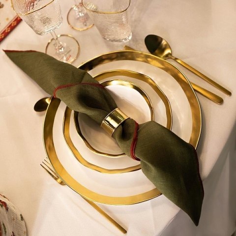 Kare Design KARE komplet 2 talerzy BELL 38 cm biało-złoty Kare Design KARE komplet 2 talerzy BELL 38 cm biało-złoty