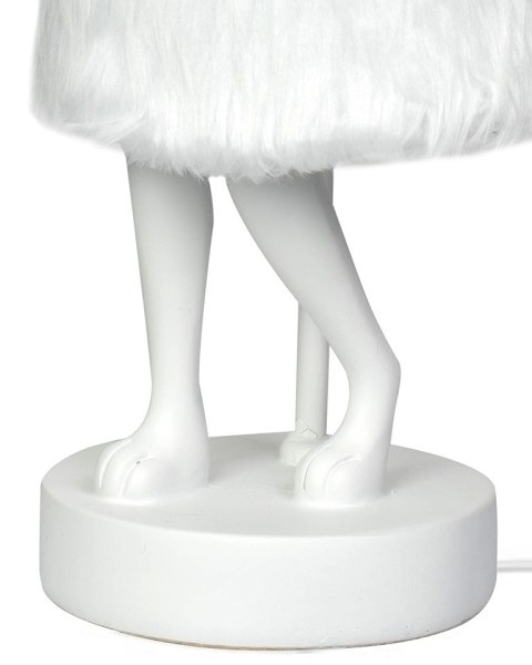 Kare Design KARE lampa stołowa RABBIT FUR 50 cm biała / srebrna Kare Design KARE lampa stołowa RABBIT FUR 50 cm biała / srebrna