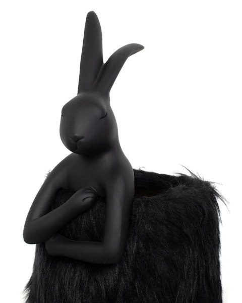 Kare Design KARE lampa stołowa RABBIT FUR 50 cm czarna / złota Kare Design KARE lampa stołowa RABBIT FUR 50 cm czarna / złota