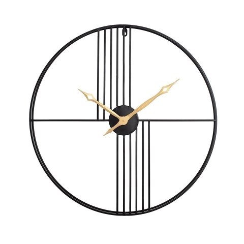 Kare Design KARE zegar STRINGS 60 czarno-złoty Kare Design KARE zegar STRINGS 60 czarno-złoty