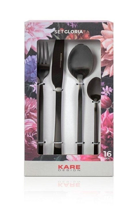 Kare Design KARE zestaw sztućców GLORIA MATT BLACK 16 szt. Kare Design KARE zestaw sztućców GLORIA MATT BLACK 16 szt.