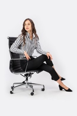 King Home Fotel biurowy AERON PRESTIGE PLUS chrom - skóra naturalna, aluminium