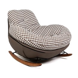 King Home Fotel bujany FATTY brązowa pepitka