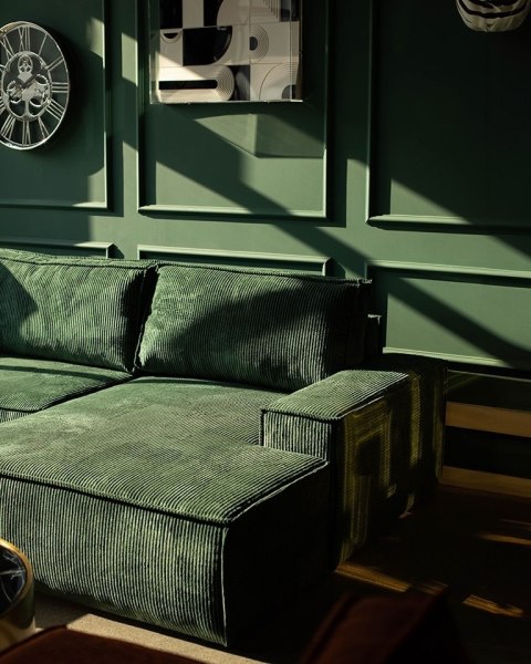 King Home Narożnik PILLOW M prawy z funkcją spania zielony King Home Narożnik PILLOW M prawy z funkcją spania zielony
