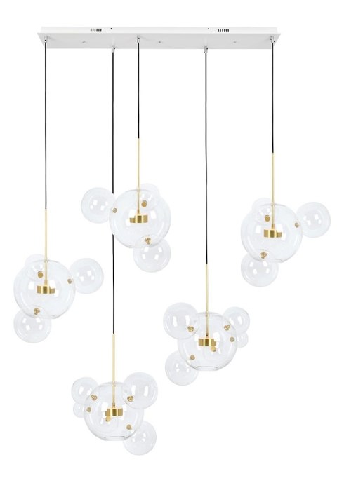 Moosee MOOSEE lampa wisząca CAPRI LINE 5 złota - 300 LED, aluminium, szkło Moosee MOOSEE lampa wisząca CAPRI LINE 5 złota - 300 LED, aluminium, szkło