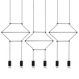 Moosee MOOSEE lampa wisząca FLUSSO LINE 6 czarna