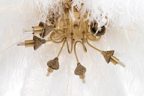 Moosee MOOSEE lampa wisząca TIFFANY 135 biała mosiądz / naturalne pióra Moosee MOOSEE lampa wisząca TIFFANY 135 biała mosiądz / naturalne pióra