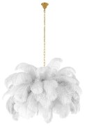 Moosee MOOSEE lampa wisząca TIFFANY 135 biała mosiądz / naturalne pióra Moosee MOOSEE lampa wisząca TIFFANY 135 biała mosiądz / naturalne pióra