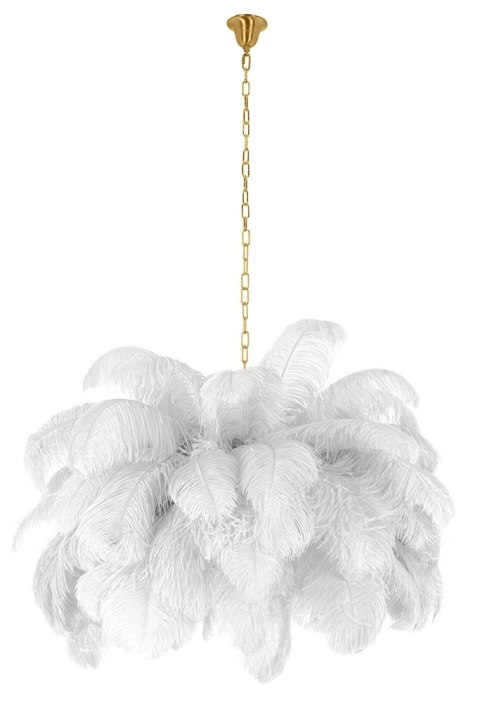 Moosee MOOSEE lampa wisząca TIFFANY 135 biała mosiądz / naturalne pióra Moosee MOOSEE lampa wisząca TIFFANY 135 biała mosiądz / naturalne pióra