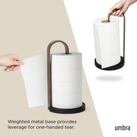 Umbra UMBRA stojak na ręcznik papierowy BELLWOOD czarny/orzech Umbra UMBRA stojak na ręcznik papierowy BELLWOOD czarny/orzech