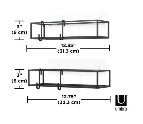 Umbra UMBRA zestaw 2 półek prysznicowych CUBIKO czarny Umbra UMBRA zestaw 2 półek prysznicowych CUBIKO czarny