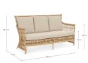 Bizzotto BIZZOTTO sofa 3-osobowa ogrodowa ADELMA naturalna Bizzotto BIZZOTTO sofa 3-osobowa ogrodowa ADELMA naturalna