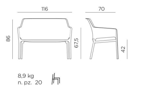 Nardi NARDI sofa ogrodowa NET żółta Nardi NARDI sofa ogrodowa NET żółta