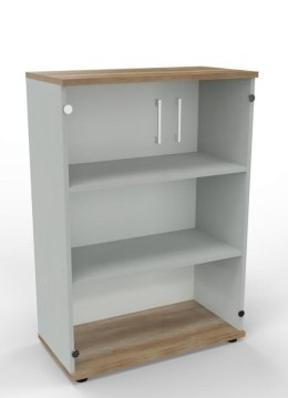 Regały Silver Regał średni z drzwiami szklanymi R80-3C