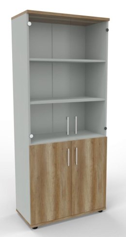 Regały Silver Regał z drzwiami szklanymi R80-5C