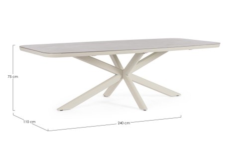 Bizzotto BIZZOTTO stół ogrodowy ISACCO PELICAN 240x110 beżowy Bizzotto BIZZOTTO stół ogrodowy ISACCO PELICAN 240x110 beżowy
