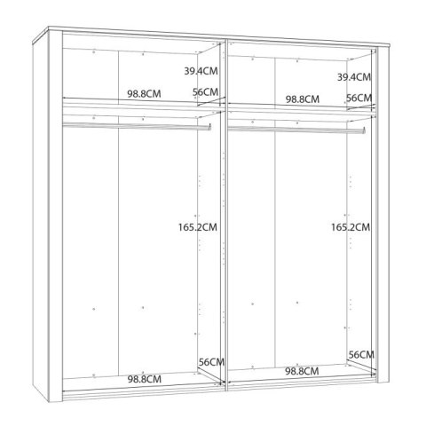 Forte CHISBURY BHLS941-M482 Szafa ubraniowa Forte CHISBURY BHLS941-M482 Szafa ubraniowa