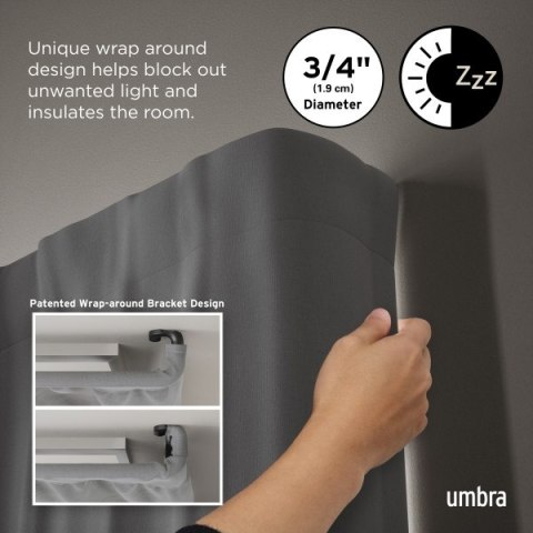 Umbra UMBRA karnisz TWILIGHT 76 - 213 cm czarny mat Umbra UMBRA karnisz TWILIGHT 76 - 213 cm czarny mat