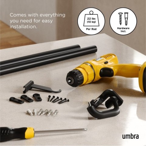 Umbra UMBRA karnisz TWILIGHT 76 - 213 cm czarny mat Umbra UMBRA karnisz TWILIGHT 76 - 213 cm czarny mat