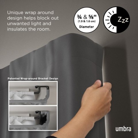 Umbra UMBRA karnisz TWILIGHT DOUBLE 168 - 365 cm czarny mat Umbra UMBRA karnisz TWILIGHT DOUBLE 168 - 365 cm czarny mat