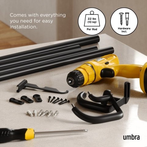 Umbra UMBRA karnisz TWILIGHT DOUBLE 168 - 365 cm czarny mat Umbra UMBRA karnisz TWILIGHT DOUBLE 168 - 365 cm czarny mat