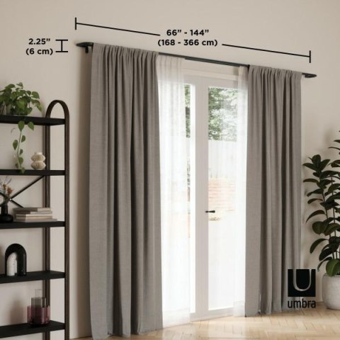 Umbra UMBRA karnisz TWILIGHT DOUBLE 168 - 365 cm czarny mat Umbra UMBRA karnisz TWILIGHT DOUBLE 168 - 365 cm czarny mat