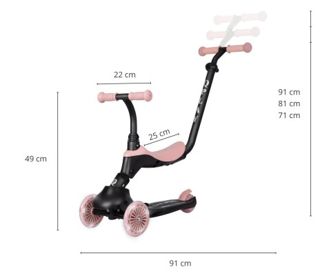Qplay Qplay Hulajnoga Sema Evo 3w1 Coral Pink Qplay Qplay Hulajnoga Sema Evo 3w1 Coral Pink