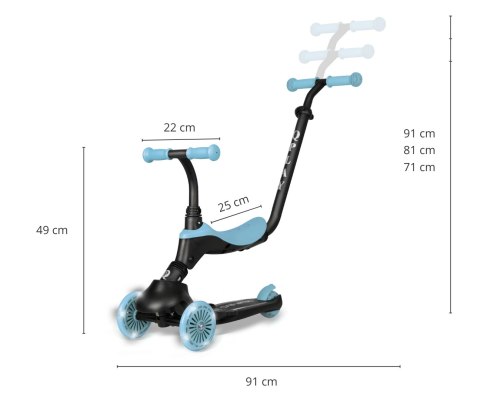 Qplay Qplay Hulajnoga Sema Evo 3w1 Sky Blue Qplay Qplay Hulajnoga Sema Evo 3w1 Sky Blue