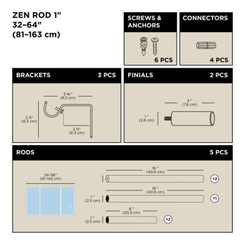 Umbra UMBRA karnisz ZEN 81 - 162 cm srebrny Umbra UMBRA karnisz ZEN 81 - 162 cm srebrny