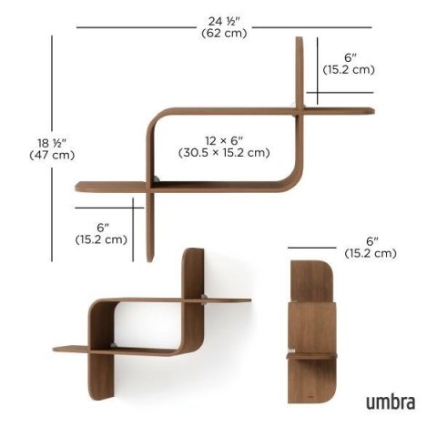 Umbra UMBRA półka ścienna MONTAGE ciemnobrązowa Umbra UMBRA półka ścienna MONTAGE ciemnobrązowa