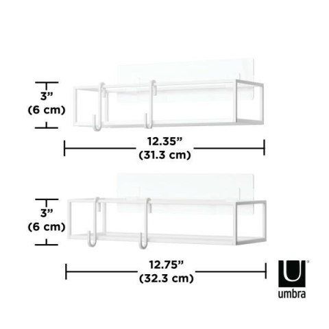 Umbra UMBRA zestaw 2 półek prysznicowych CUBIKO biały Umbra UMBRA zestaw 2 półek prysznicowych CUBIKO biały