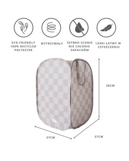3 Sprouts 3 Sprouts Kosz Na Pranie i Zabawki Pop-up Checkerboard Beige