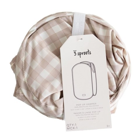 3 Sprouts 3 Sprouts Kosz Na Pranie i Zabawki Pop-up Gingham Beige 3 Sprouts 3 Sprouts Kosz Na Pranie i Zabawki Pop-up Gingham Beige