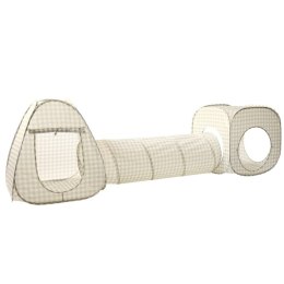 3 Sprouts 3 Sprouts Zestaw Namiotów dla Dzieci z Tunelem 3w1 Gingham Beige