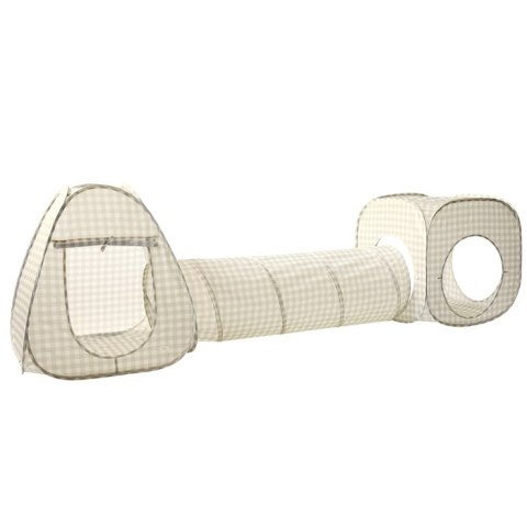 3 Sprouts 3 Sprouts Zestaw Namiotów dla Dzieci z Tunelem 3w1 Gingham Beige