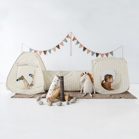 3 Sprouts 3 Sprouts Zestaw Namiotów dla Dzieci z Tunelem 3w1 Gingham Beige 3 Sprouts 3 Sprouts Zestaw Namiotów dla Dzieci z Tunelem 3w1 Gingham Beige