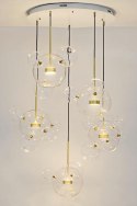 King Home MOOSEE Lampa wisząca CAPRI DISC 5 złota - 300 LED, aluminium, szkło