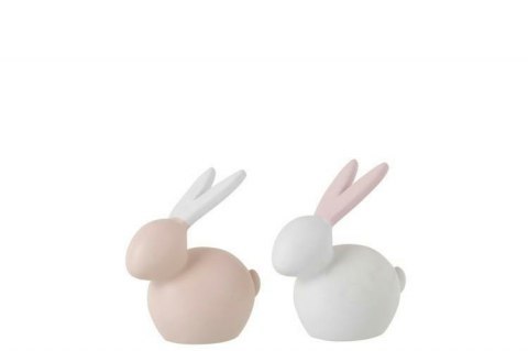 J-LINE Dekoracja Rabbit Różowy J-LINE Dekoracja Rabbit Różowy