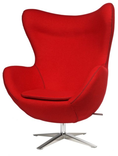 D2.DESIGN Fotel Jajo Soft wełna czerwona JA-2712 z przeszyciem D2.DESIGN Fotel Jajo Soft wełna czerwona JA-2712 z przeszyciem