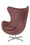 D2.DESIGN Fotel Jajo brązowy jasny skóra 37 Premium D2.DESIGN Fotel Jajo brązowy jasny skóra 37 Premium